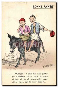 Old Postcard Happy Valentine Orientalism Donkey Mule