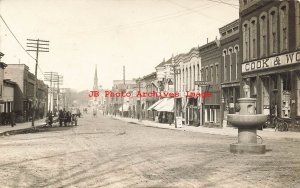 IL, Geneseo, Illinois, RPPC, Street Scene, Business Section, 1913 PM, Photo