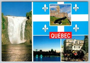 Montmorency Falls, Chateau Frontenac, Quebec City Multiview Postcard, 4 Views