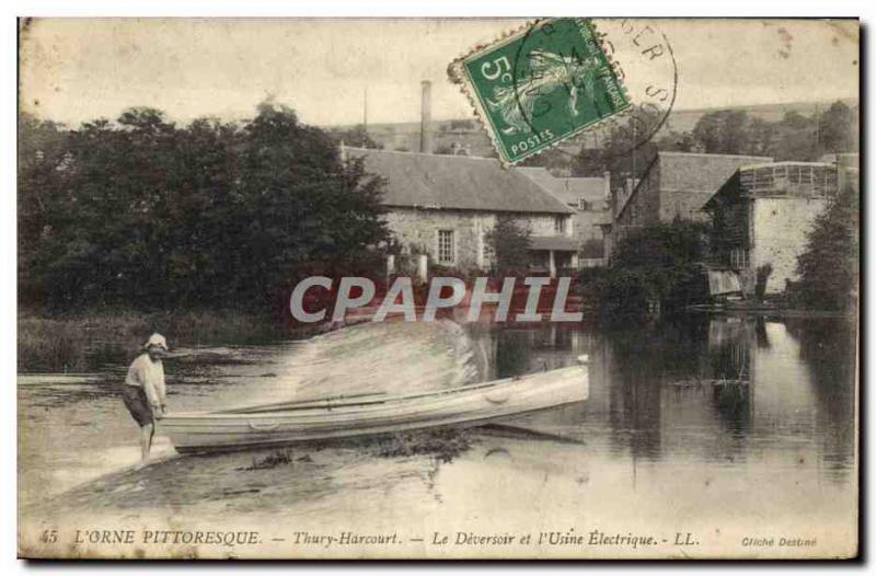 Postcard Old Thury Harcourt Deversoir and L & # 39Usine Electric