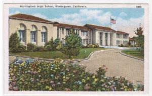 Burlingame High School Burlingame California 1920s postcard