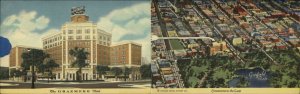 Chicago IL Graemere Hotel & Birdseye View Double View Fold Open Linen PC