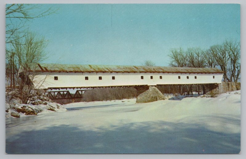 Bridge~Smith Covered Bridge Over Saco River~White Mts New Hampshire~Vintage PC