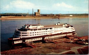 Vtg St Louis MO SS Admiral Excursion Streamliner Mississippi River Postcard