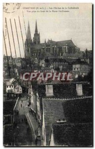 Chartres Old Postcard The arrows of the cathedral View from the top of the Po...