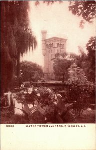 Vtg Riverhead Long Island New York NY Water & Tower Park 1910s Antique Postcard