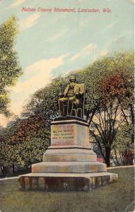 Lancaster Wisconsin~Nelson Dewey Monument (1st Governor of Wisconsin)~1913 PC