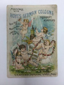 Hoyt's German Cologne Trade Card Angels Cherubs Wright Titsworth. Elk Creek Neb 