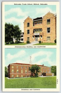 Milford Nebraska Trade School~Admin Building-Auditorium-Dorm-Cafeteria~1950 PC 