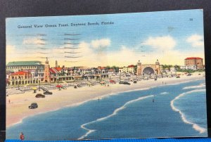 Florida Daytona Beach Clock Tower Vintage Postcard 1954