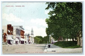 1910 Fourth Avenue Shops Scene Baraboo Wisconsin WI Posted Oakland CA Postcard