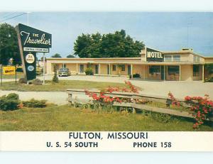 Unused 1950's OLD CARS & TRAVELIER MOTEL Fulton Missouri MO u3422@