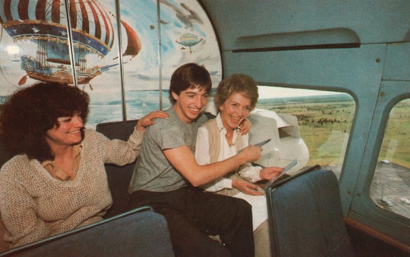 Vintage Postcard First Lady Nancy Reagan Son Ron Jr. & Wife Doria Aboard