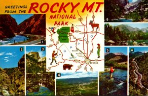 Colorado Greetings From Rocky Mountain National Park With Map and Multi View