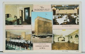 Cedar Rapids Iowa The Roosevelt Interior Multi View Postcard M5