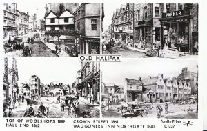 Yorkshire Postcard- Views of Old Halifax, Crown Street 1861, Waggoners Inn A5898