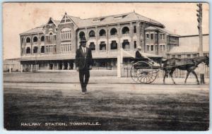 TOWNSVILLE, QUEENSLAND  Australia   RAILWAY STATION  ca 1910s   Postcard