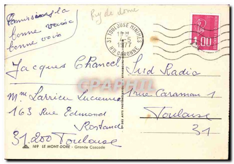 Le Mont Dore Modern Postcard Great waterfall