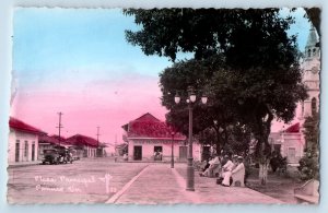 Panuco Veracruz Mexico Postcard Main Plaza Scene c1910 Antique RPPC Photo