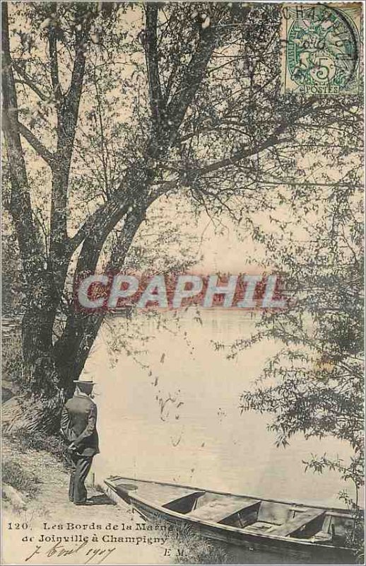 Old Postcard The Banks of the Marne Joinville Champigny