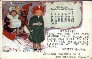 RF Outcault Buster Brown Tige Advertising Southbridge Massachusetts 1910 PC