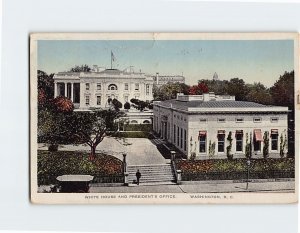 Postcard White House and President's Office Washington DC