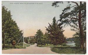 Finland Park Scene Near Helsingfors Colored Postcard