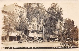 Garden City Kansas Opera and Hotel Block Street Scene Real Photo PC AA74434