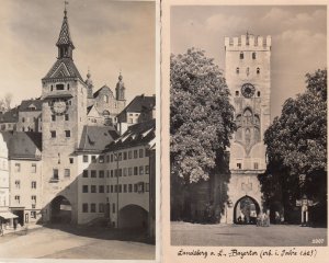 Landsberg Kirche Josel Sutor 2x Real Photo Postcard s