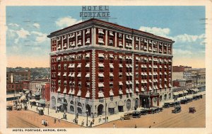 Hotel Portage, Akron, Ohio, Early Postcard, Used in 1917