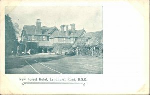 England? New Forest Hotel Tennis Court Lyndhurst Road RSO c1910 Postcard