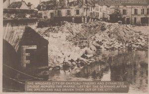 RPPC CHATTEAU THIERRY FRANCE RUINS USA SIGNAL CORPS WW1 MILITARY PHOTO POSTCARD