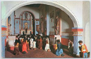 A Mass in Tumacacori Arizona Vintage Postcard Color Photo by Gene Aiken