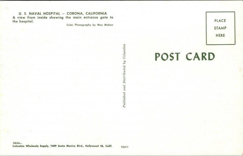 Two Postcards U.S. Naval Hospital in Corona, California~135221