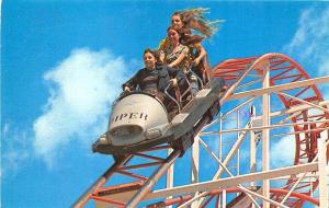 Santa Cruz CA Jet Star Roller Coaster Amusement Postcard 