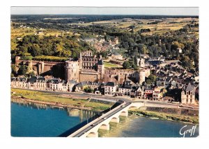 France Chateau de la Loire Amboise et Ville Aerial View 4X6 Greff Postcard