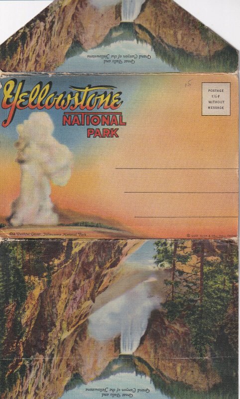 1930-1940s; YELLOWSTONE NATIONAL PARK, Wyoming Souvenir Folder