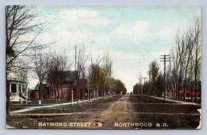 J94/ Northwood North Dakota Postcard c1910 Raymond Street Homes 342