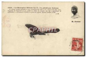 Old Postcard Jet Aviation Bleriot monoplane pilot by Aubrun