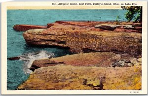 Kelley's Island Ohio, Alligator Rocks, East Point, Lake Erie, Vintage Postcard
