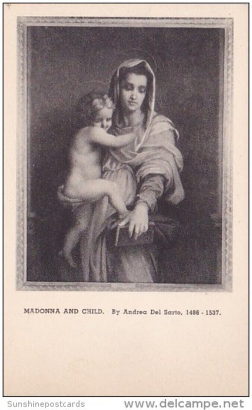 Madonna And Child By Andrea Del Sarto 1486 1537 Bennington Vermont Albertype