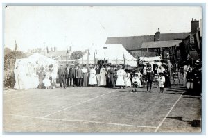 Patriotic Fair Even Tents Flags England United Kingdom RPPC Photo Postcard