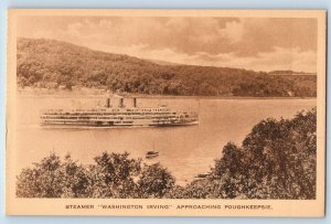 Poughkeepsie New York NY Postcard Steamer Washington Irving Scenic View c1920's