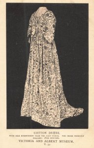 Vintage 18th Century English Cotton Dress Postcard Victoria & Albert Museum
