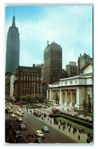 Postcard Public Library, 5th Ave and 42nd Street, New York City 1952 T49