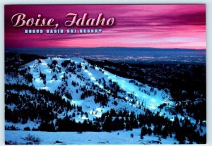 BOISE, Idaho ID ~ Night Skiing BOGUS BASIN SKI RESORT Lights  - 4x6 Postcard