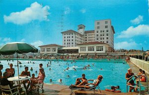 Postcard Hotel Pool The Flanders Ocean City NJ 1970