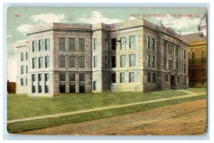 1910 West High School Street View Des Moines Iowa IA Posted Antique Postcard