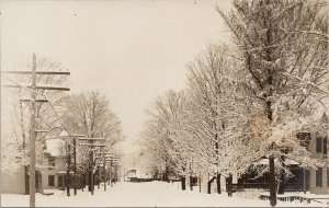 Winter Scene Dixfield ?? Maine ME Unused Lee L. Abbott Real Photo Postcard H4