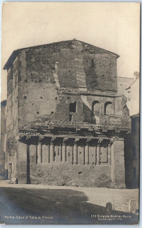 c1910s Rome, Italy RPPC Casa dei Crescenzi Medieval Aristocratic Residence A336